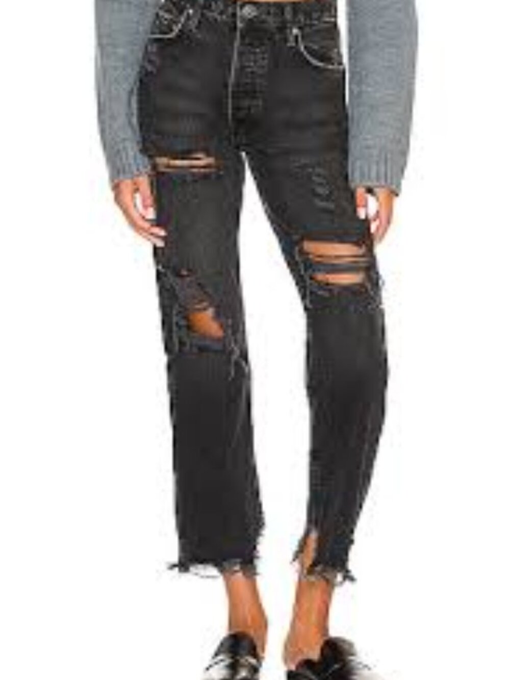 We The Free Tapered Baggy Boyfriend Distressed Jeans